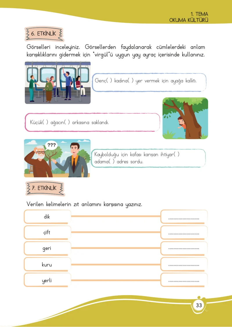 4. Sınıf Türkçe Ders Kitabı Cevapları Meb Yayınları 1 Sayfa 33