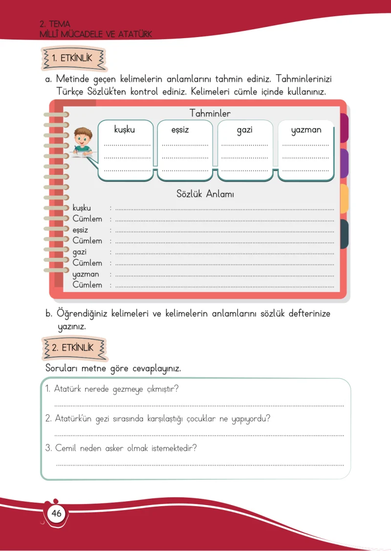4. Sınıf Türkçe Ders Kitabı Cevapları Meb Yayınları 1 Sayfa 46