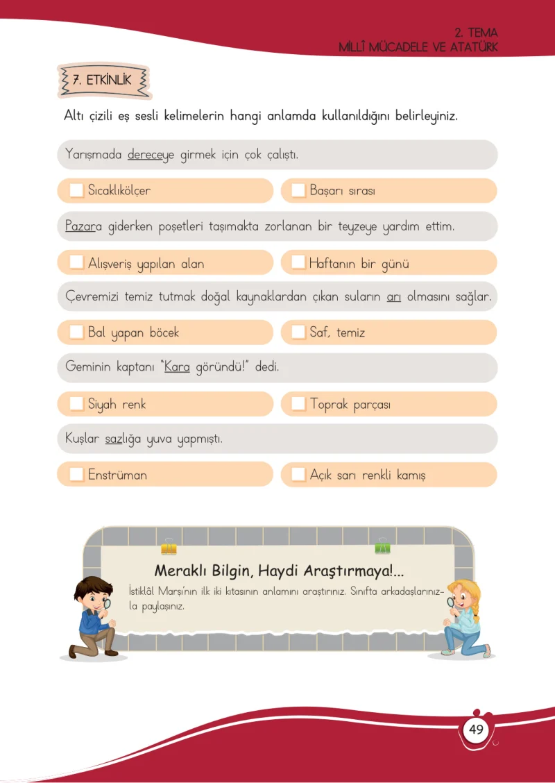 4. Sınıf Türkçe Ders Kitabı Cevapları Meb Yayınları 1 Sayfa 49
