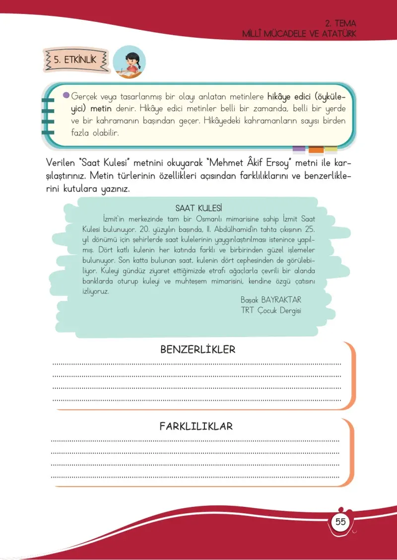 4. Sınıf Türkçe Ders Kitabı Cevapları Meb Yayınları 1 Sayfa 55
