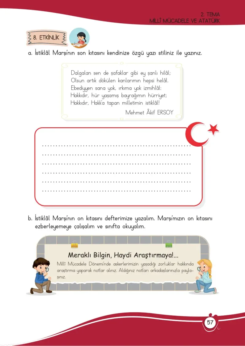 4. Sınıf Türkçe Ders Kitabı Cevapları Meb Yayınları 1 Sayfa 57