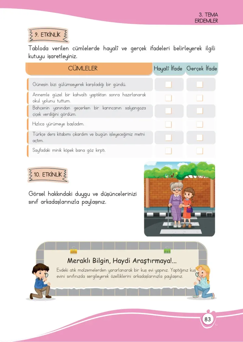4. Sınıf Türkçe Ders Kitabı Cevapları Meb Yayınları 1 Sayfa 83