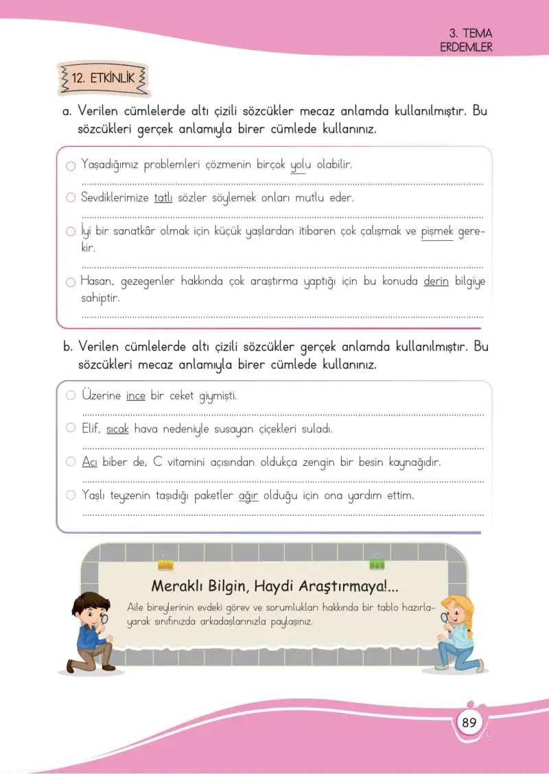 4. Sınıf Türkçe Ders Kitabı Cevapları Meb Yayınları 1 Sayfa 89