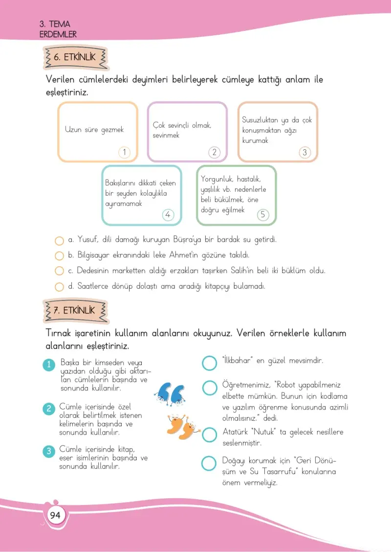 4. Sınıf Türkçe Ders Kitabı Cevapları Meb Yayınları 1 Sayfa 94