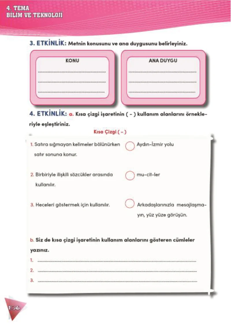4. Sınıf Türkçe Ders Kitabı Cevapları Meb Yayınları 2 Sayfa 106