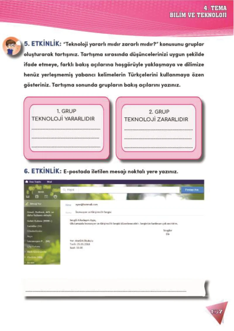 4. Sınıf Türkçe Ders Kitabı Cevapları Meb Yayınları 2 Sayfa 107