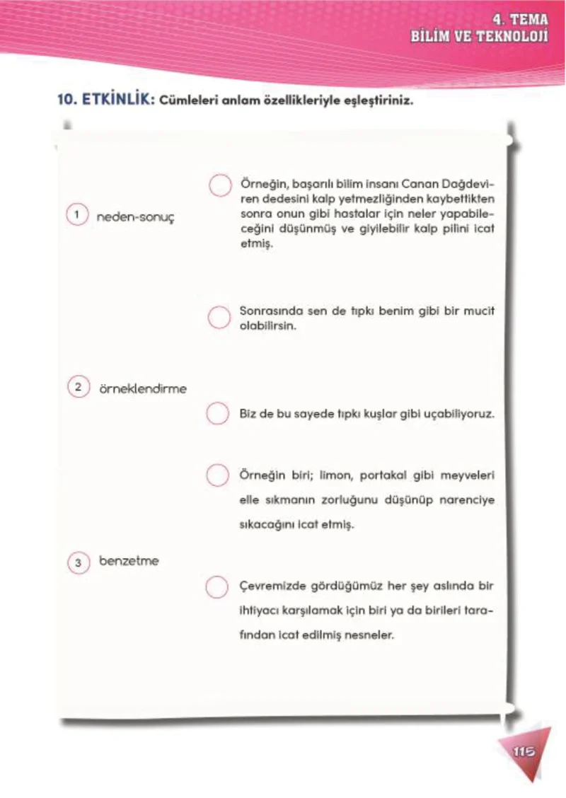 4. Sınıf Türkçe Ders Kitabı Cevapları Meb Yayınları 2 Sayfa 115