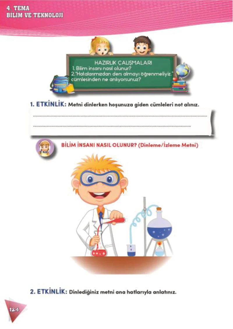 4. Sınıf Türkçe Ders Kitabı Cevapları Meb Yayınları 2 Sayfa 124