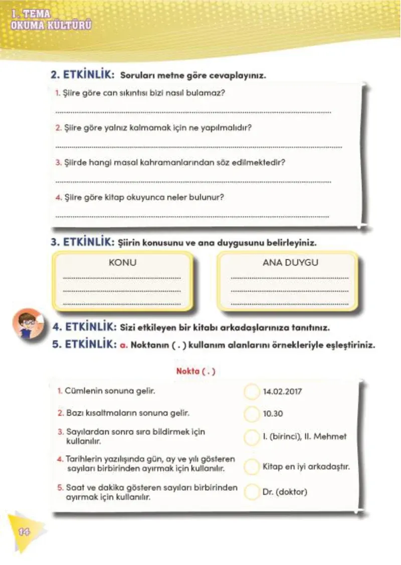 4. Sınıf Türkçe Ders Kitabı Cevapları Meb Yayınları 2 Sayfa 14