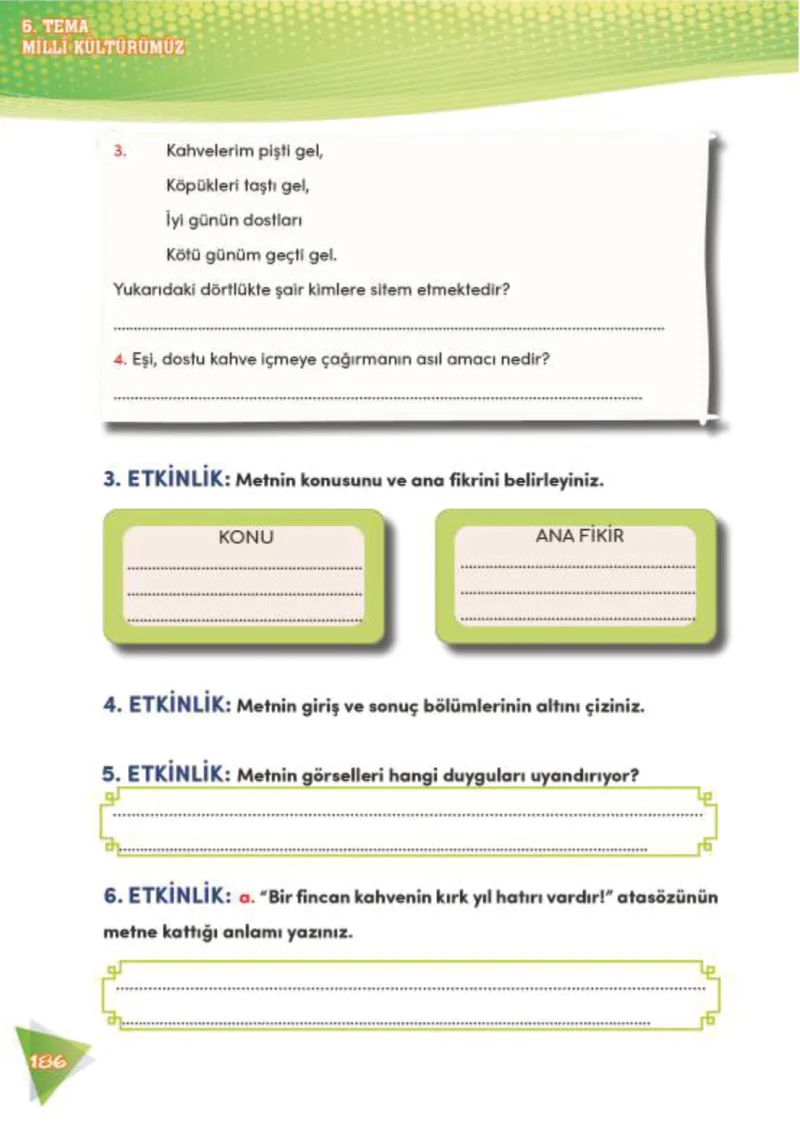 4. Sınıf Türkçe Ders Kitabı Cevapları Meb Yayınları 2 Sayfa 186