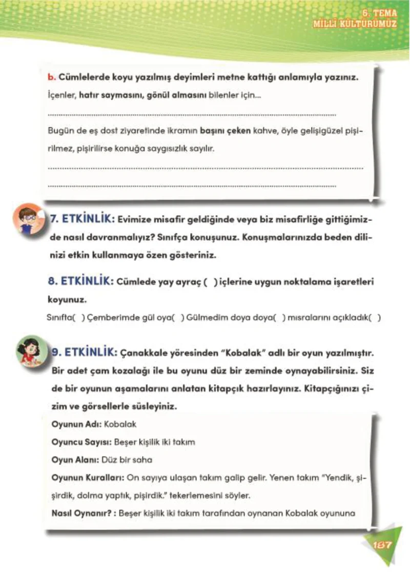 4. Sınıf Türkçe Ders Kitabı Cevapları Meb Yayınları 2 Sayfa 187