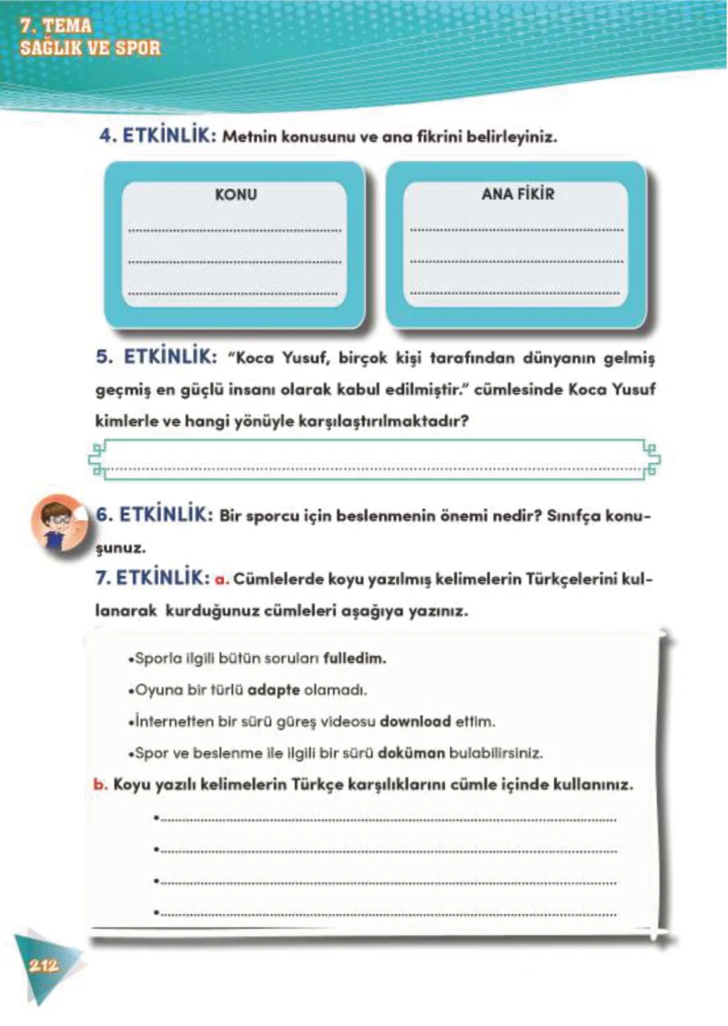 4. Sınıf Türkçe Ders Kitabı Cevapları Meb Yayınları 2 Sayfa 212