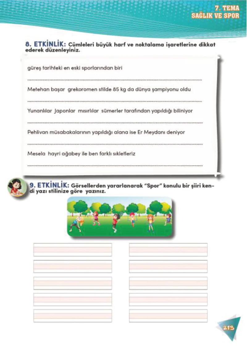 4. Sınıf Türkçe Ders Kitabı Cevapları Meb Yayınları 2 Sayfa 213