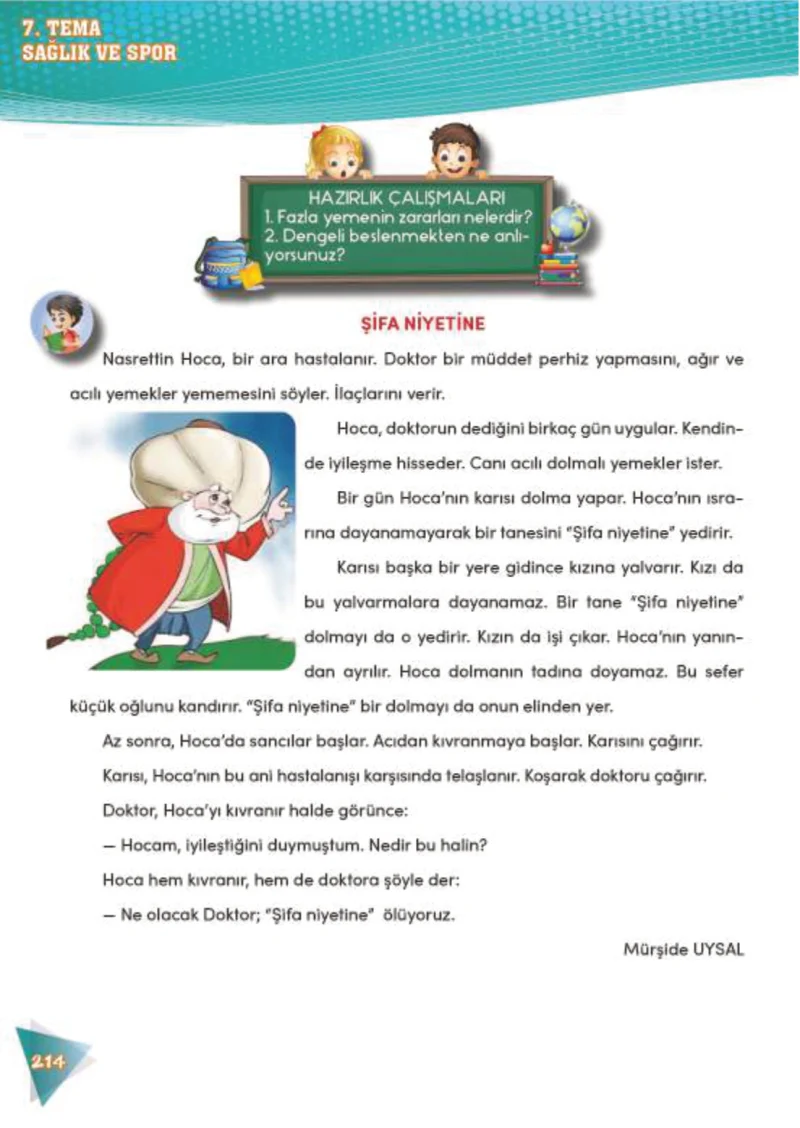 4. Sınıf Türkçe Ders Kitabı Cevapları Meb Yayınları 2 Sayfa 214