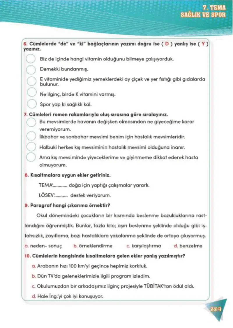 4. Sınıf Türkçe Ders Kitabı Cevapları Meb Yayınları 2 Sayfa 229