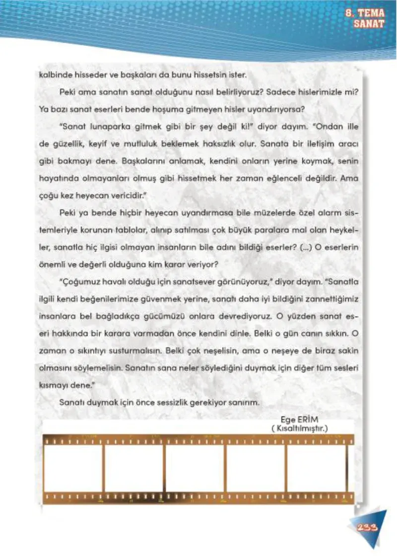 4. Sınıf Türkçe Ders Kitabı Cevapları Meb Yayınları 2 Sayfa 233