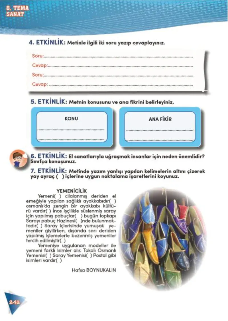 4. Sınıf Türkçe Ders Kitabı Cevapları Meb Yayınları 2 Sayfa 242
