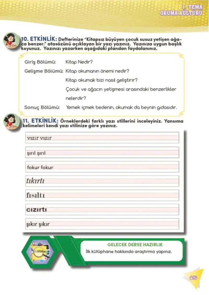 4. Sınıf Türkçe Ders Kitabı Cevapları Meb Yayınları 2 Sayfa 25