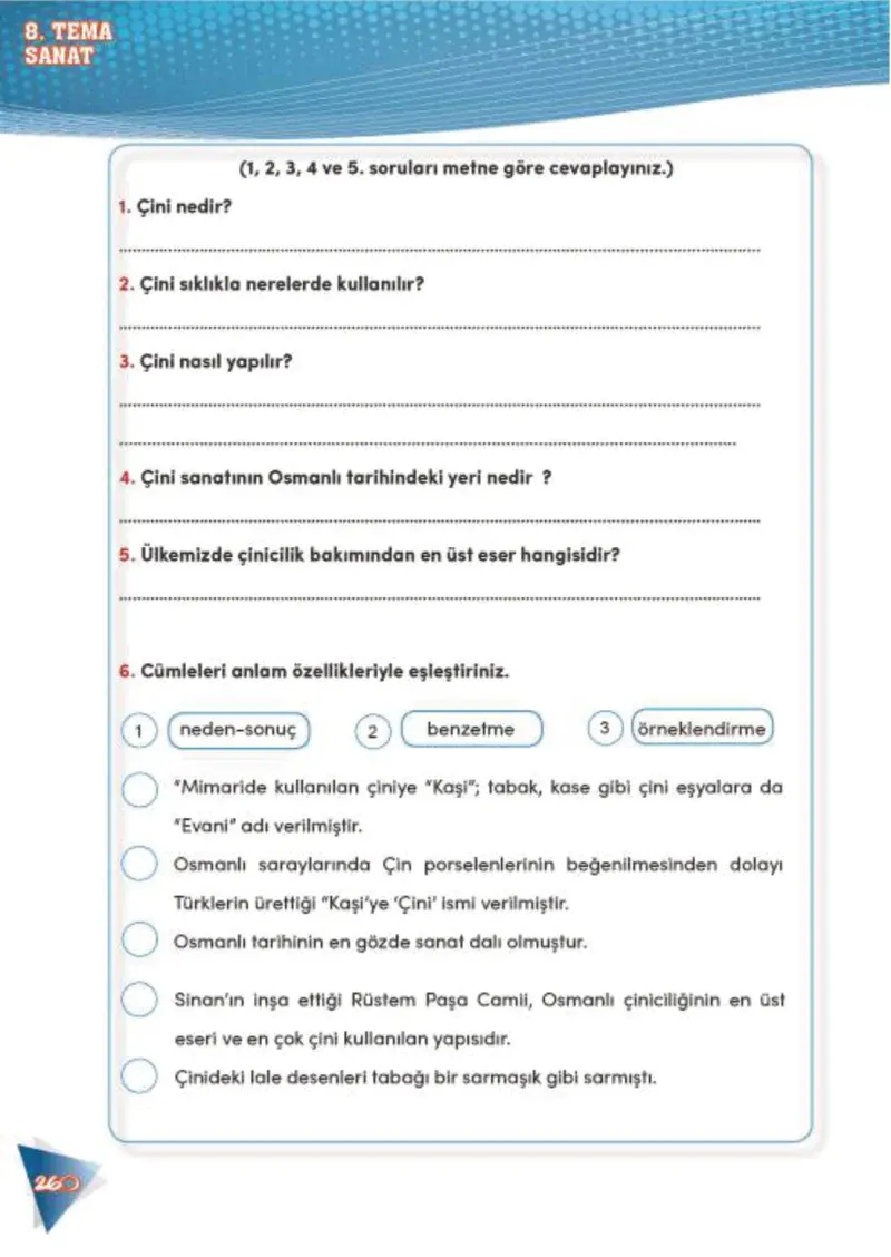 4. Sınıf Türkçe Ders Kitabı Cevapları Meb Yayınları 2 Sayfa 260