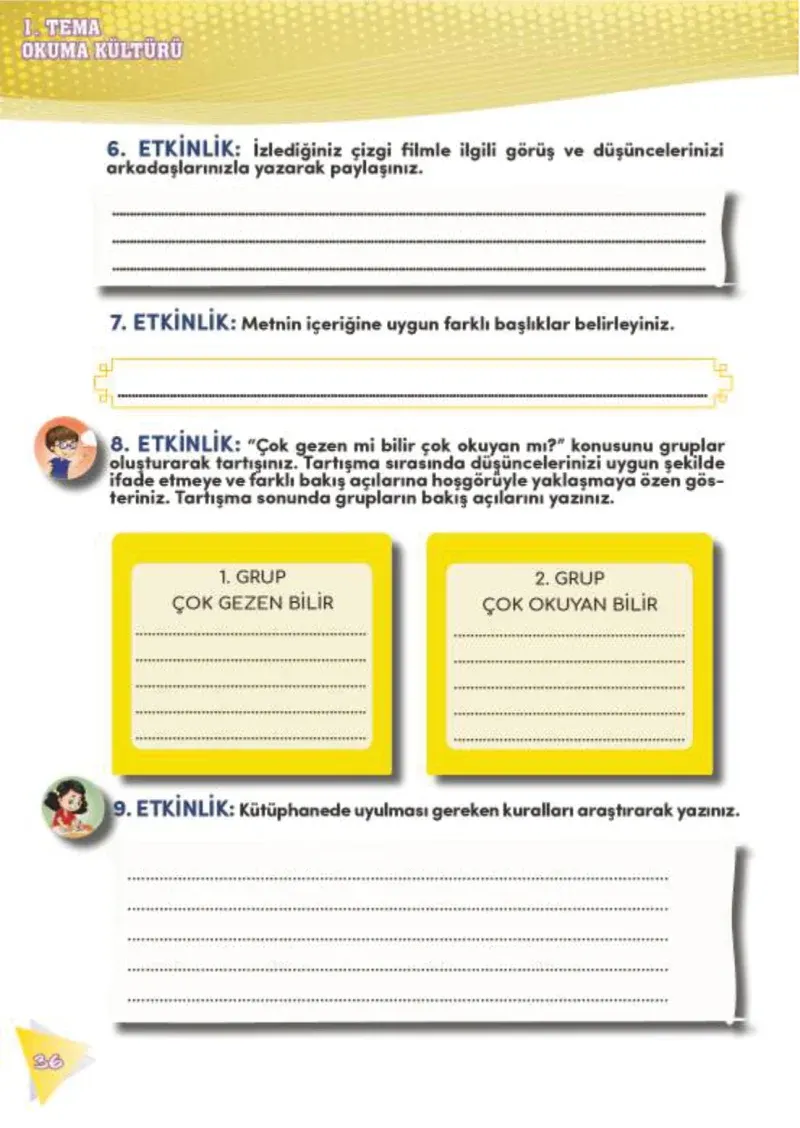 4. Sınıf Türkçe Ders Kitabı Cevapları Meb Yayınları 2 Sayfa 36