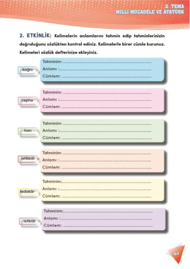 4. Sınıf Türkçe Ders Kitabı Cevapları Meb Yayınları 2 Sayfa 61