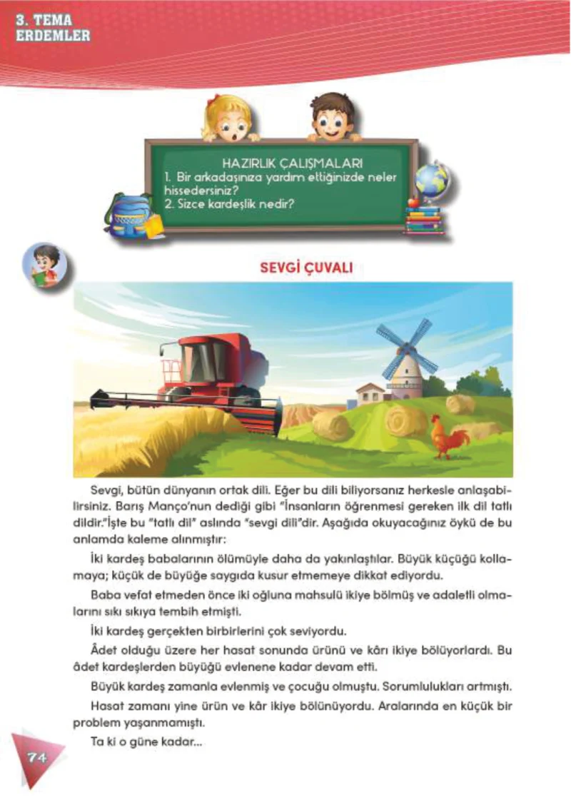 4. Sınıf Türkçe Ders Kitabı Cevapları Meb Yayınları 2 Sayfa 74