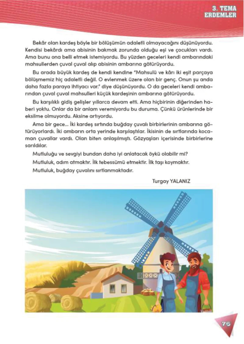 4. Sınıf Türkçe Ders Kitabı Cevapları Meb Yayınları 2 Sayfa 75
