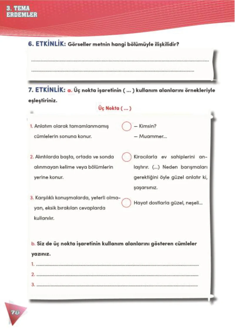 4. Sınıf Türkçe Ders Kitabı Cevapları Meb Yayınları 2 Sayfa 78