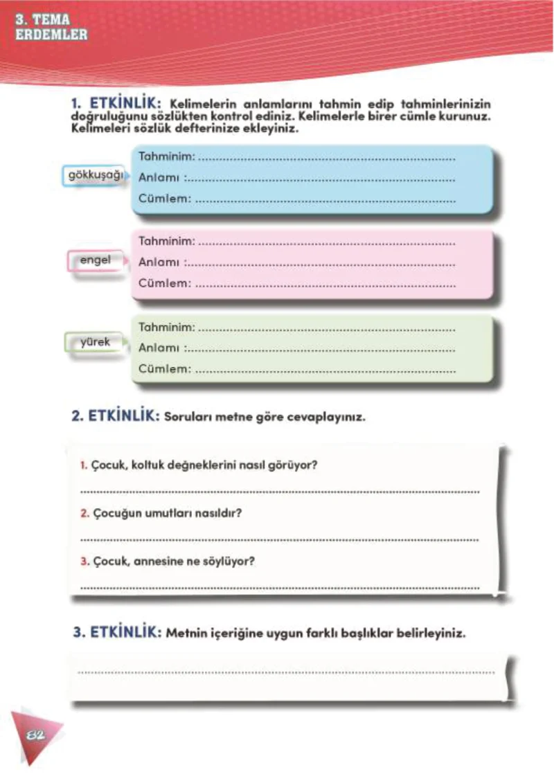 4. Sınıf Türkçe Ders Kitabı Cevapları Meb Yayınları 2 Sayfa 82
