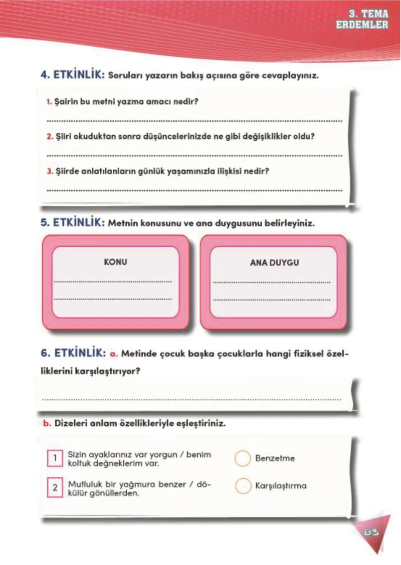 4. Sınıf Türkçe Ders Kitabı Cevapları Meb Yayınları 2 Sayfa 83