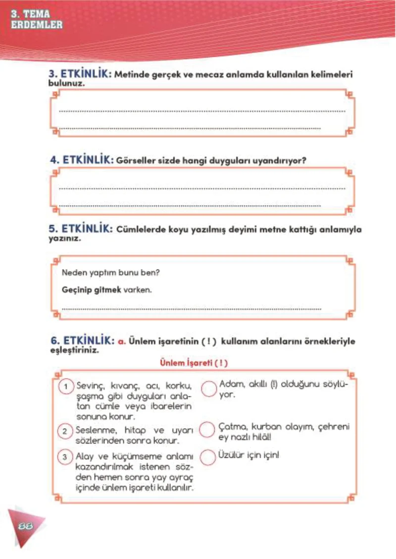 4. Sınıf Türkçe Ders Kitabı Cevapları Meb Yayınları 2 Sayfa 88