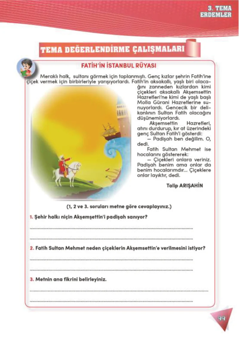 4. Sınıf Türkçe Ders Kitabı Cevapları Meb Yayınları 2 Sayfa 99