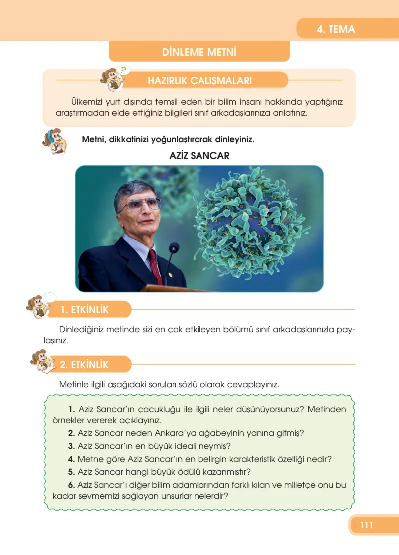 4. Sınıf Türkçe Ders Kitabı Cevapları Özgün Yayınları Sayfa 111