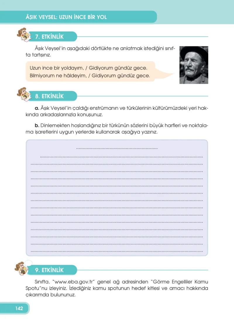 4. Sınıf Türkçe Ders Kitabı Cevapları Özgün Yayınları Sayfa 142