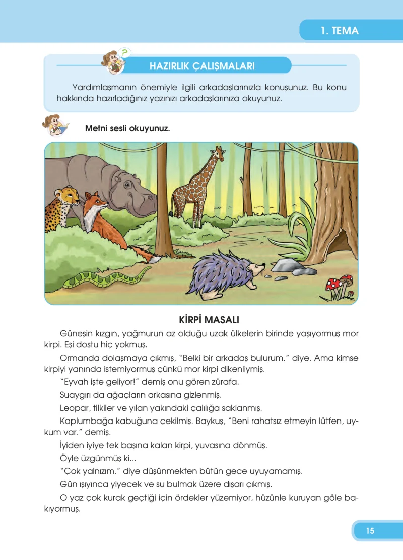 4. Sınıf Türkçe Ders Kitabı Cevapları Özgün Yayınları Sayfa 15