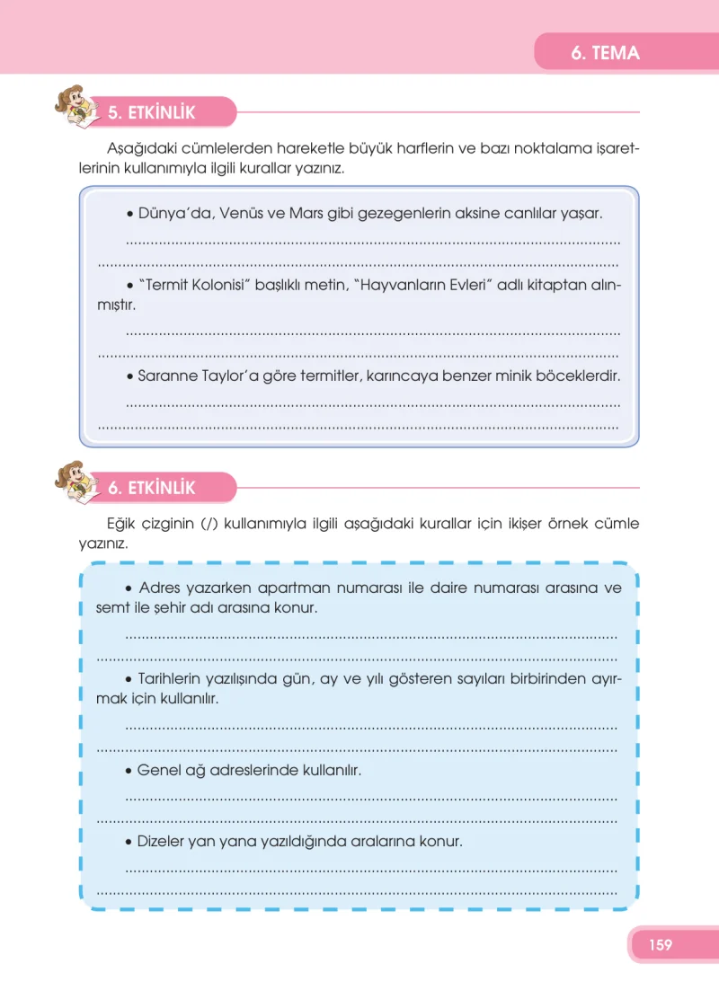 4. Sınıf Türkçe Ders Kitabı Cevapları Özgün Yayınları Sayfa 159