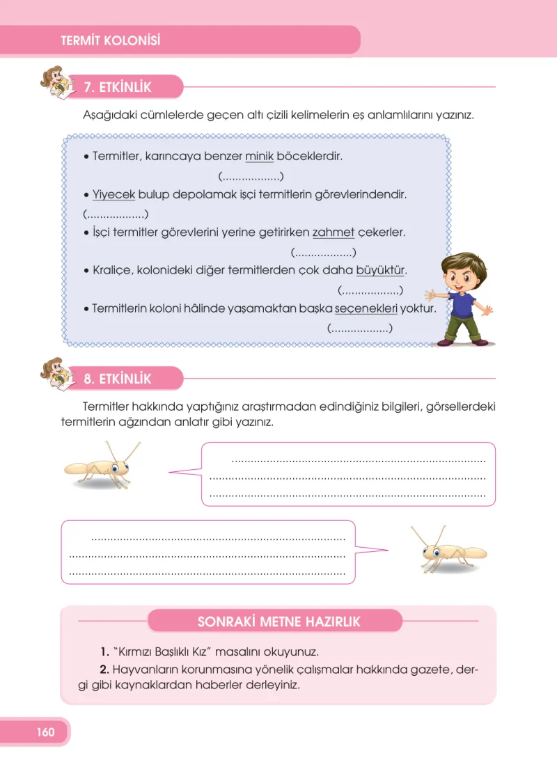4. Sınıf Türkçe Ders Kitabı Cevapları Özgün Yayınları Sayfa 160