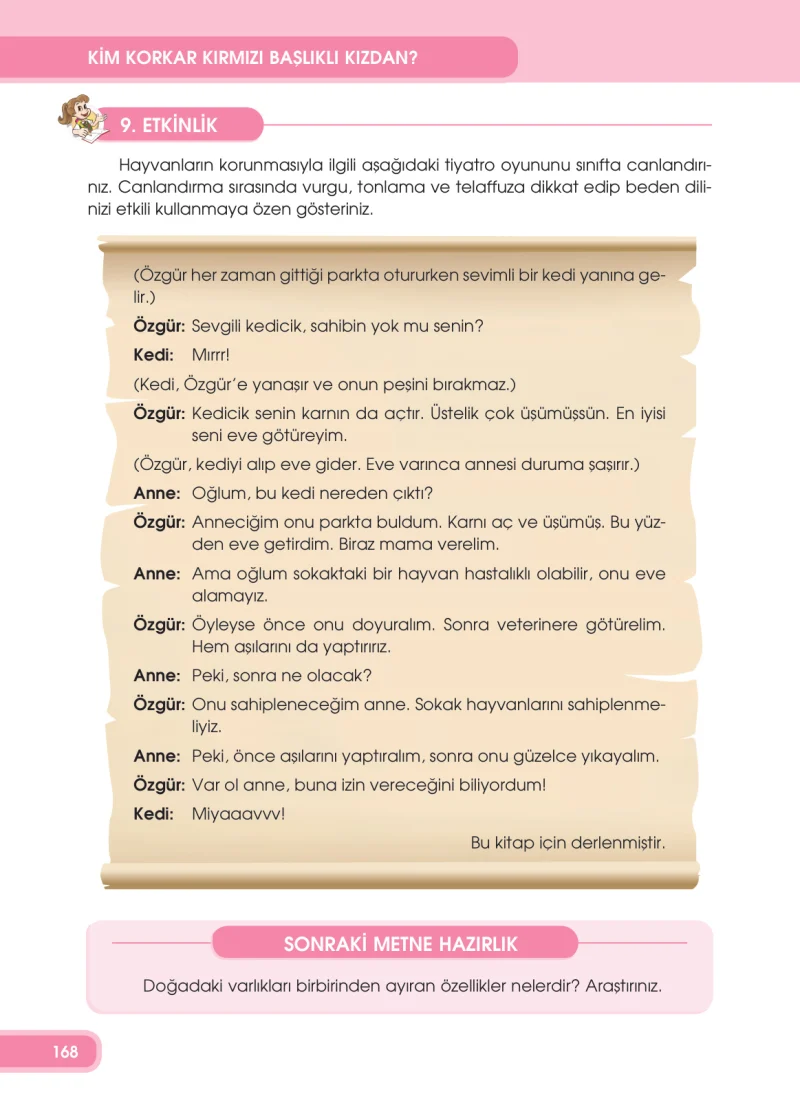 4. Sınıf Türkçe Ders Kitabı Cevapları Özgün Yayınları Sayfa 168