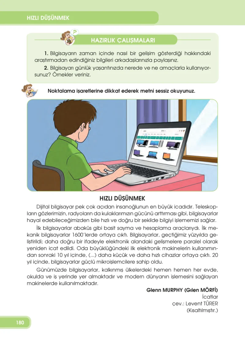 4. Sınıf Türkçe Ders Kitabı Cevapları Özgün Yayınları Sayfa 180