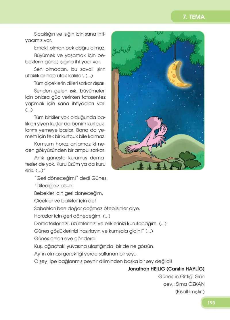 4. Sınıf Türkçe Ders Kitabı Cevapları Özgün Yayınları Sayfa 193