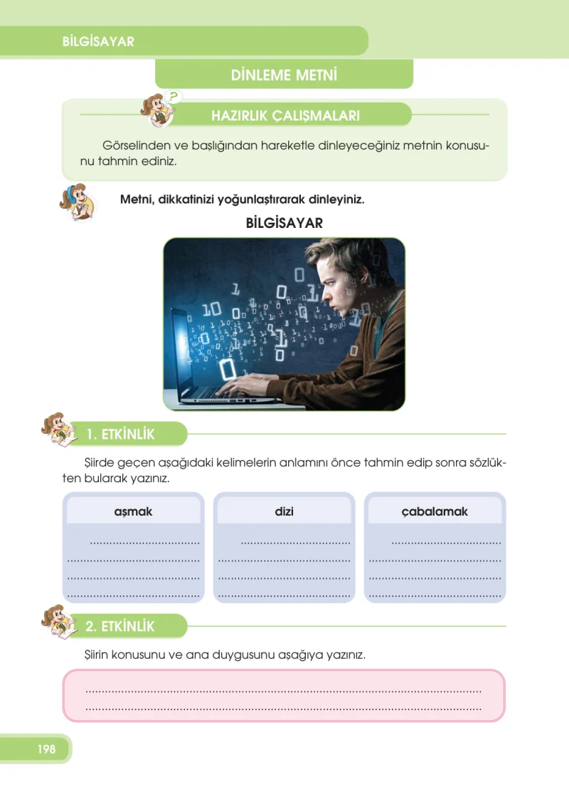 4. Sınıf Türkçe Ders Kitabı Cevapları Özgün Yayınları Sayfa 198