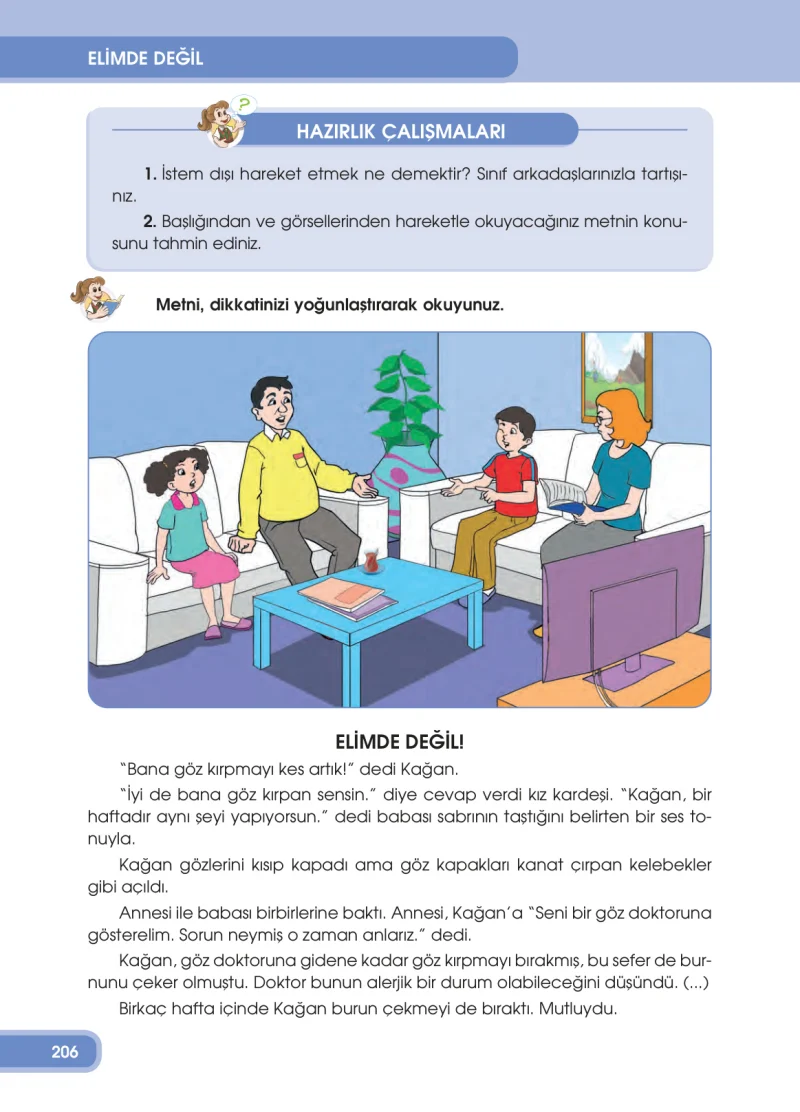 4. Sınıf Türkçe Ders Kitabı Cevapları Özgün Yayınları Sayfa 206