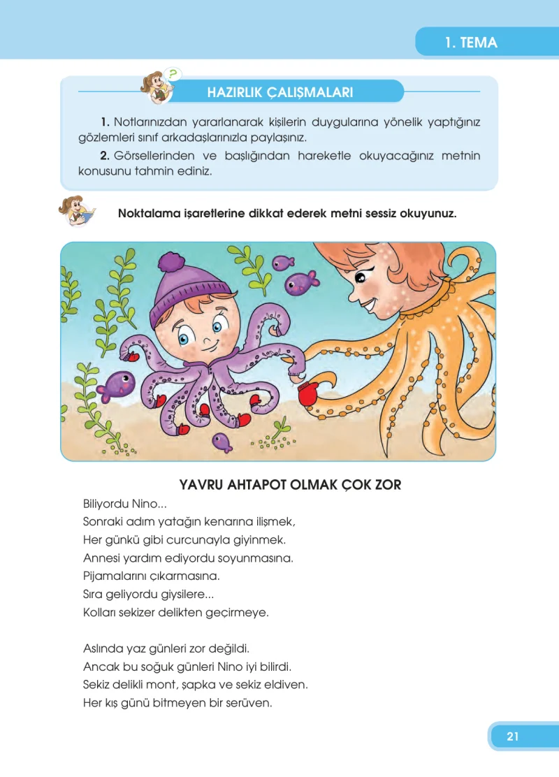 4. Sınıf Türkçe Ders Kitabı Cevapları Özgün Yayınları Sayfa 21