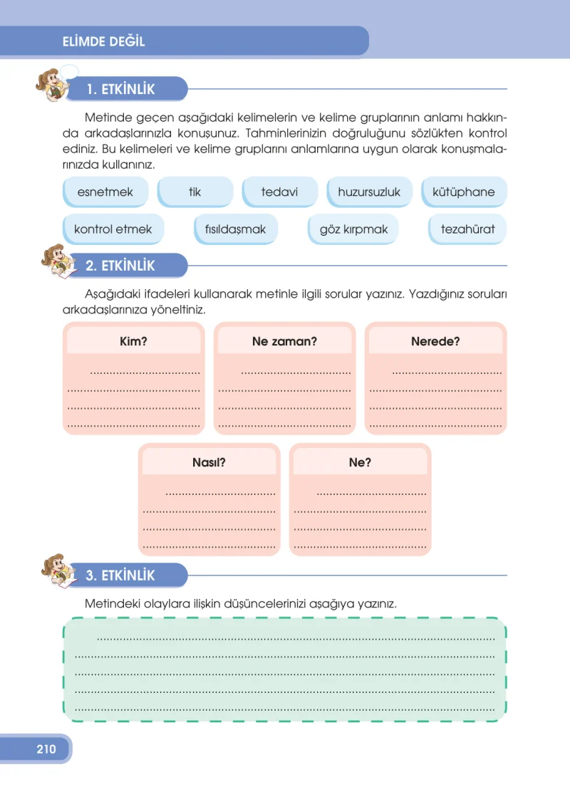 4. Sınıf Türkçe Ders Kitabı Cevapları Özgün Yayınları Sayfa 210