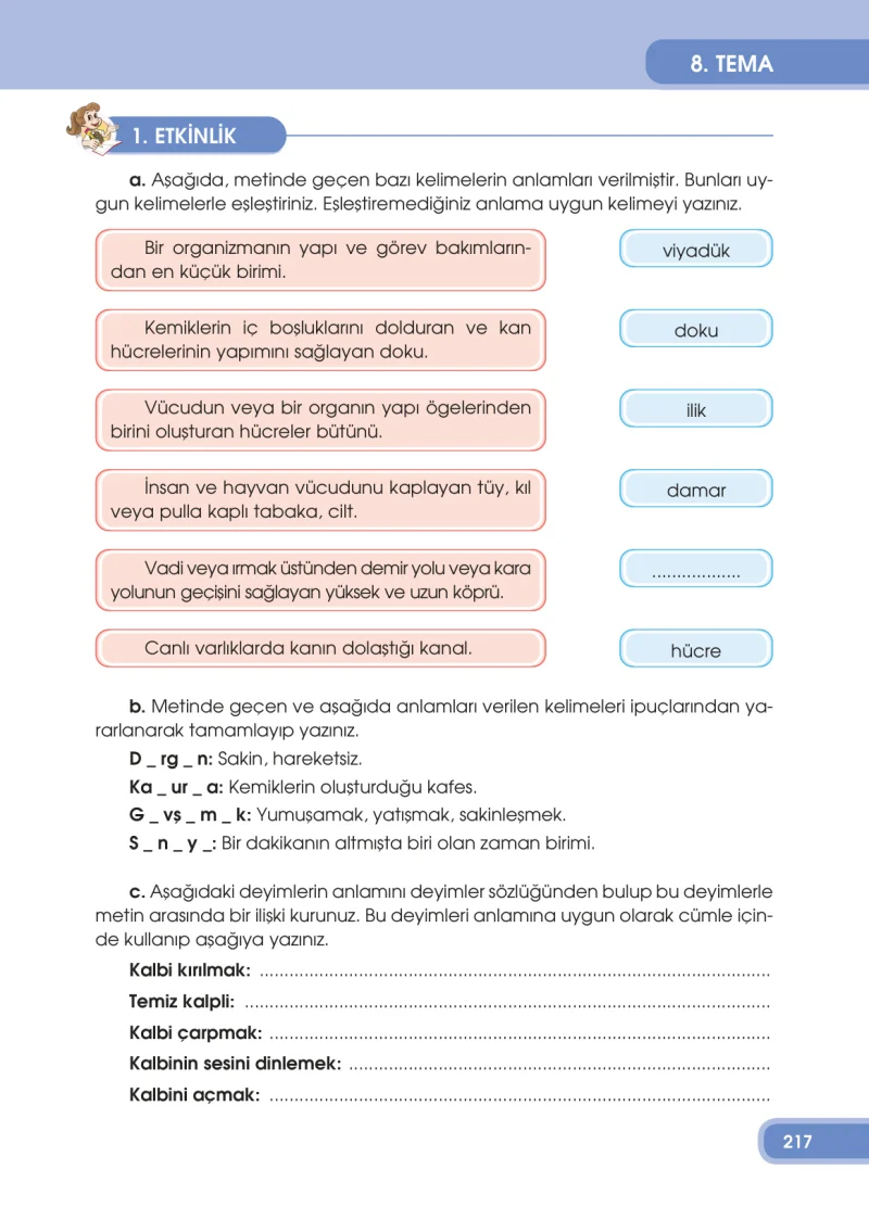4. Sınıf Türkçe Ders Kitabı Cevapları Özgün Yayınları Sayfa 217