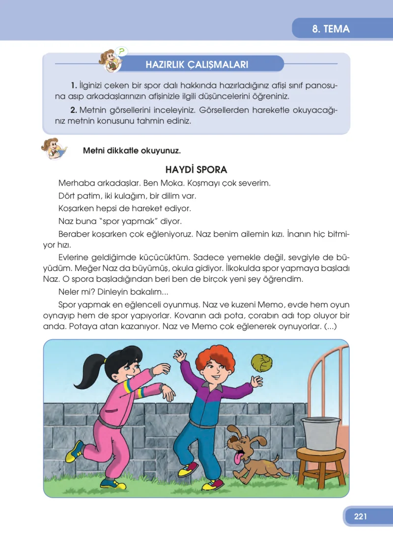 4. Sınıf Türkçe Ders Kitabı Cevapları Özgün Yayınları Sayfa 221