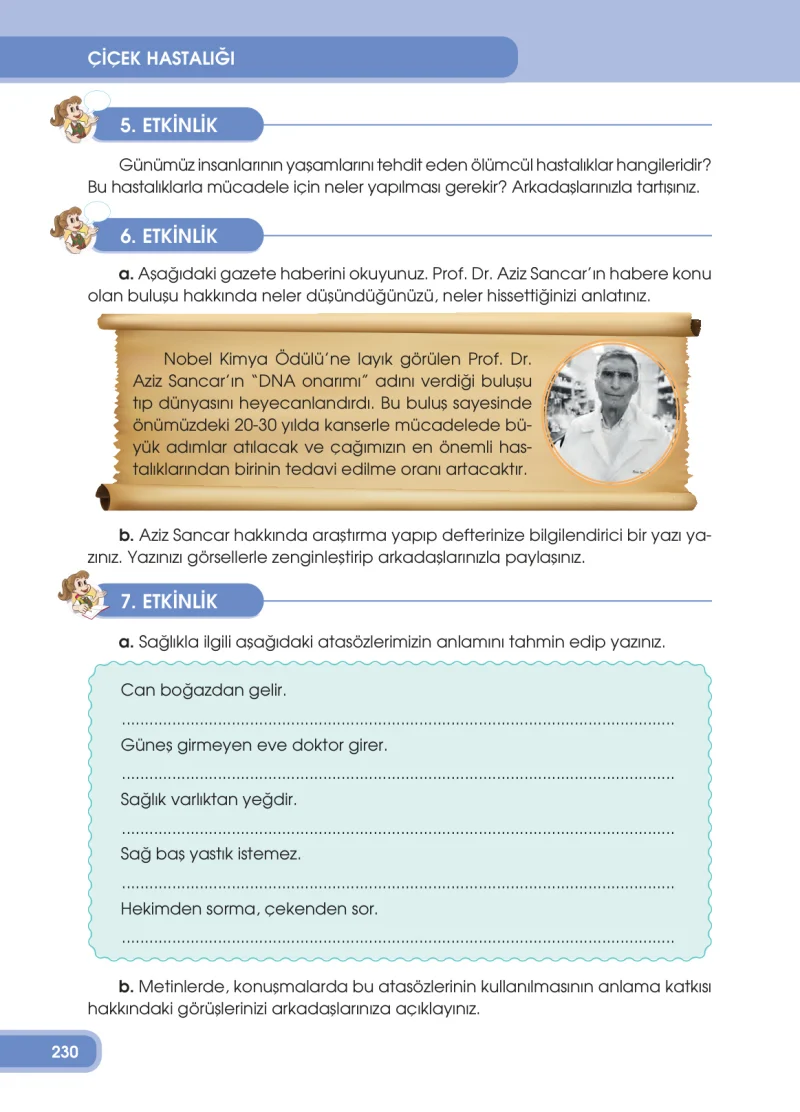 4. Sınıf Türkçe Ders Kitabı Cevapları Özgün Yayınları Sayfa 230