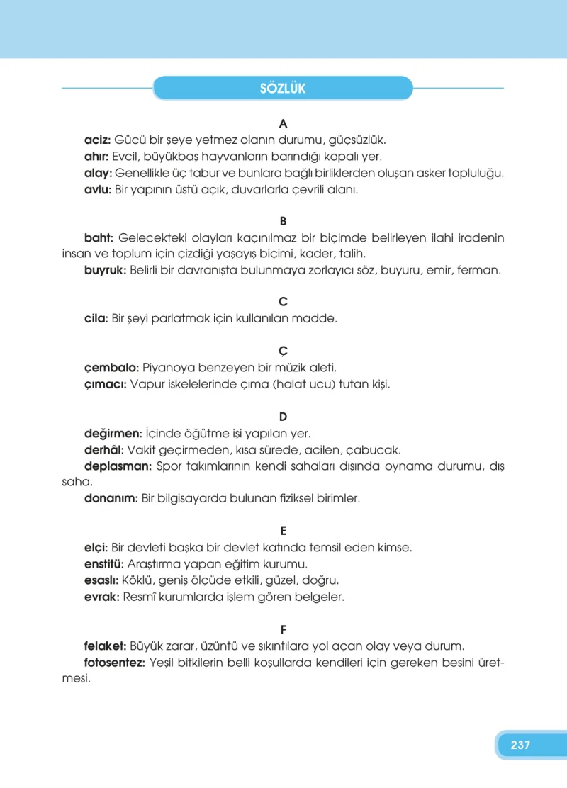 4. Sınıf Türkçe Ders Kitabı Cevapları Özgün Yayınları Sayfa 237