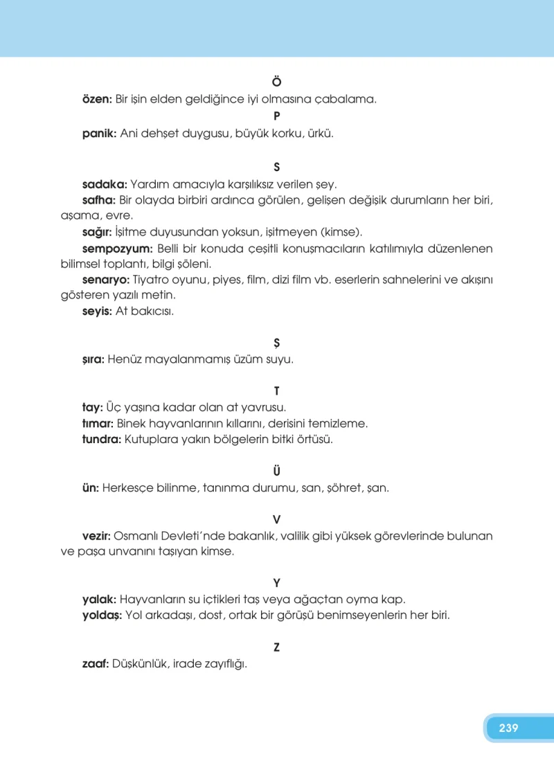 4. Sınıf Türkçe Ders Kitabı Cevapları Özgün Yayınları Sayfa 239