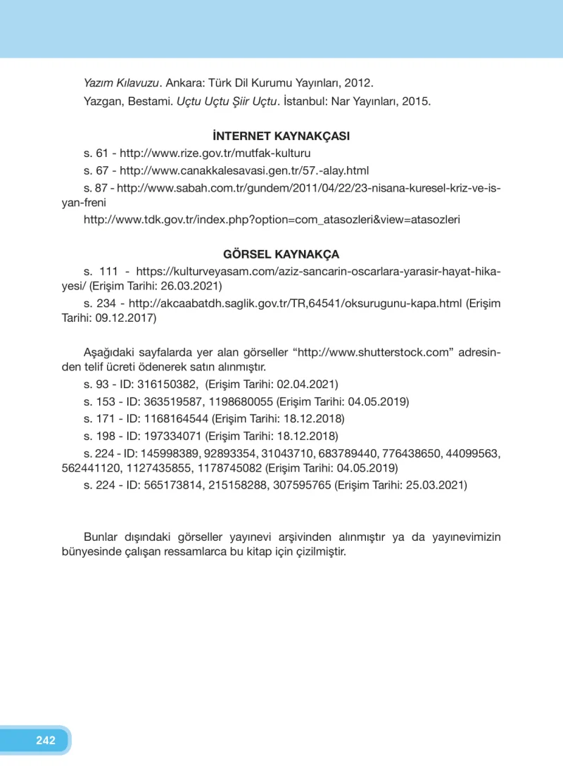 4. Sınıf Türkçe Ders Kitabı Cevapları Özgün Yayınları Sayfa 242